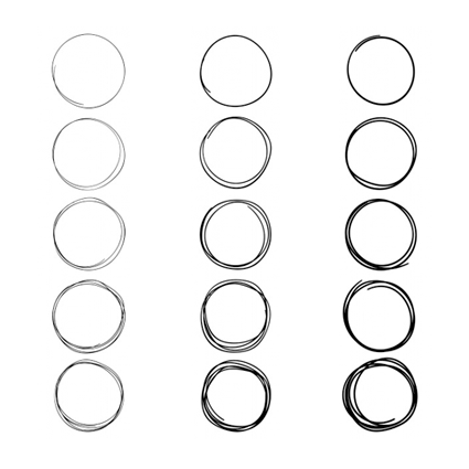 Filas de círculos